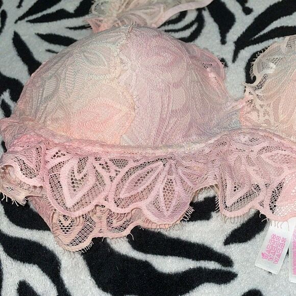EUC Victoria’s Secret pink ombré underwire date push-up bralette size medium - Picture 10 of 11